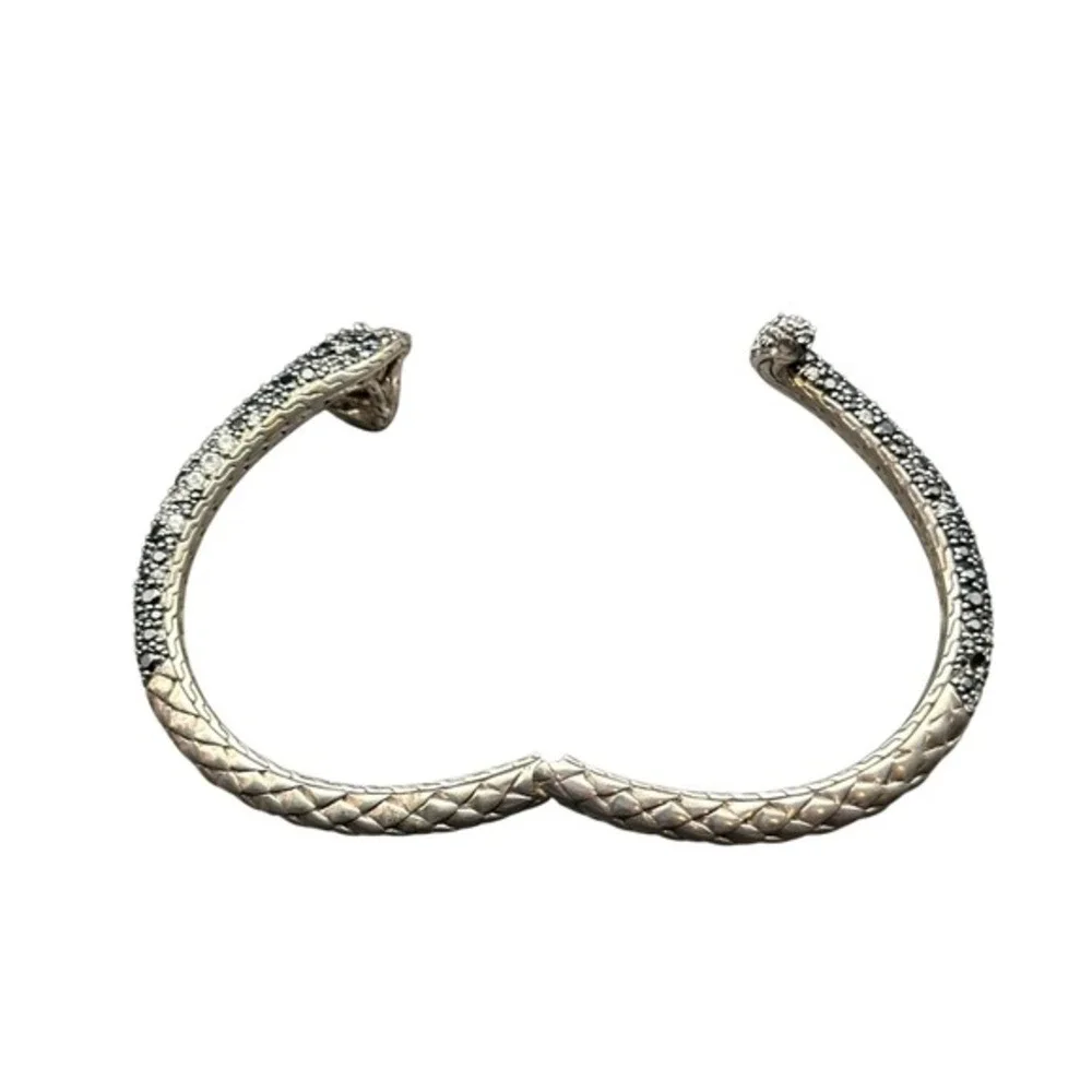 John Hardy Legends Cobra Snake Cuff Black 925 Sterling Silver Cuff Bracelet